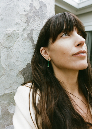 Emerald Baguette Oval Hoops