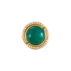 Emerald Twist Cocktail Ring with Diamond Pave