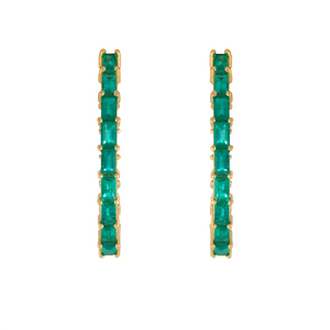Emerald Baguette Oval Hoops