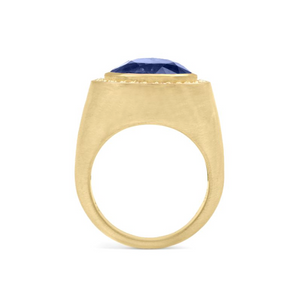 Sapphire and Diamond Signet Ring