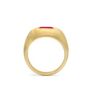 Ruby Baguette Signet Ring