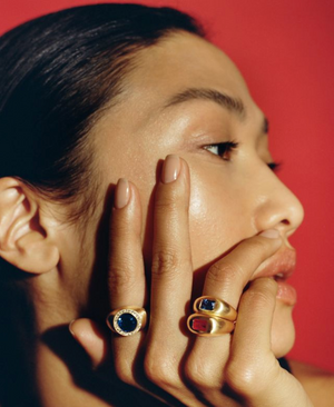 Ruby Baguette Signet Ring