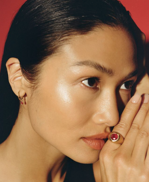 Round Ruby Signet Ring