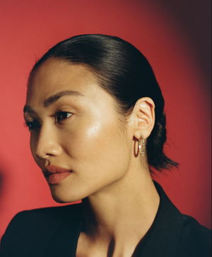 Diamond Baguette Oval Hoops
