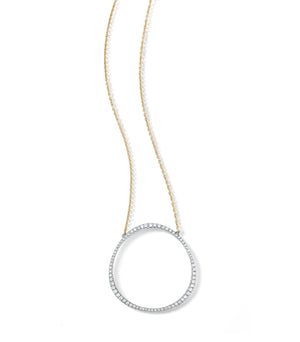 Halo Pendant Necklace with Diamond Pavé