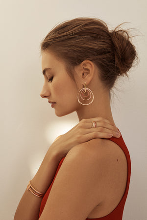 Ombre Rose Triple Hoop Earrings
