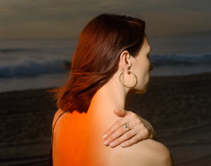 Emerald and Diamond Twist Ring