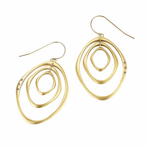 Triple Oval Hoops with Diamonds