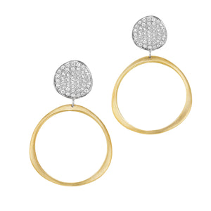 Petite Origin Hoops with Diamond Pavé Stud