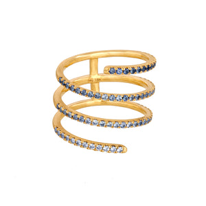 Ombre Blue Sapphire Coil Ring