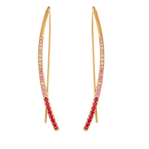 Ombre Rose Bowed Earrings