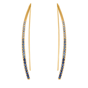 Ombre Blue Sapphire Bowed Earrings