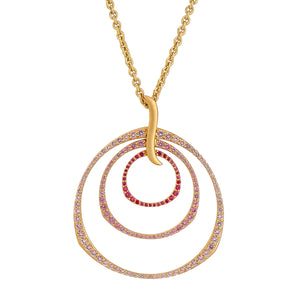 Ombre Rose Triple Hoop Pendant