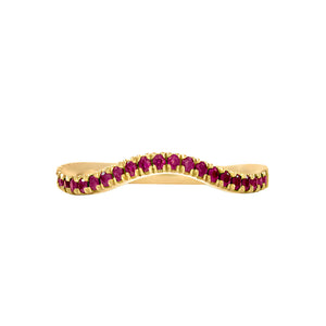 Amethyst Wave Stack Ring