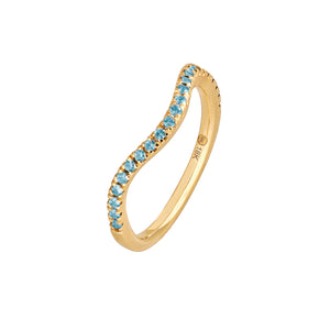 Blue Topaz Wave Stack Ring