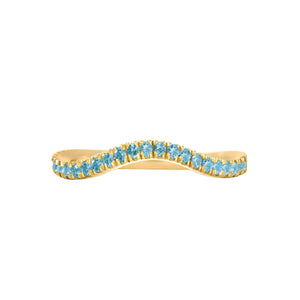 Blue Topaz Wave Stack Ring