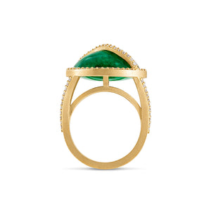 Emerald Cage Ring with Diamond Pavé
