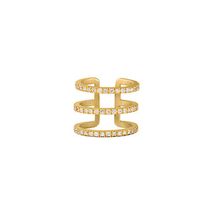 Triple Bar Earcuff with Diamonds