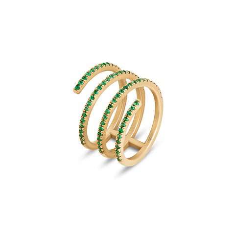 Emerald Coil Ring