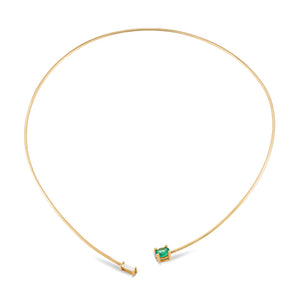 Emerald and Diamond Open Collar Necklace