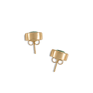 Emerald and Diamond Pave Stud Earrings