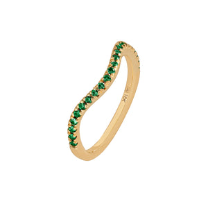 Emerald Wave Stack Ring
