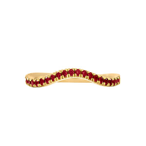 Garnet Wave Stack Ring