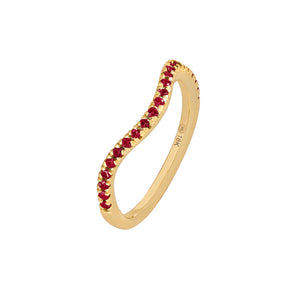 Garnet Wave Stack Ring