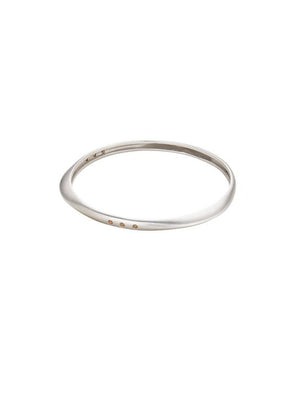 Thick Halo Bangle with Diamonds