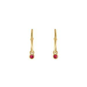 Petite Halo Huggies with Ruby Charms
