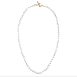 Pearl Strand with Emerald Toggle