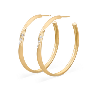 Twisted Hoop Earrings with Pearls