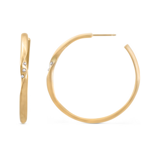 Twisted Hoop Earrings with Pearls