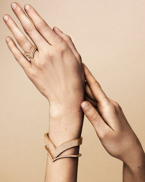 Morganite Chevron Stack Ring