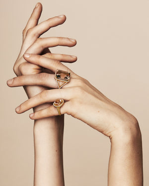 Morganite Cocktail Ring with Diamond Pave