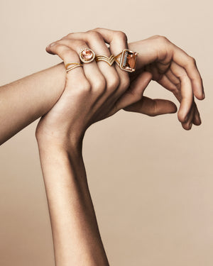Double Pinky Ring with Diamonds