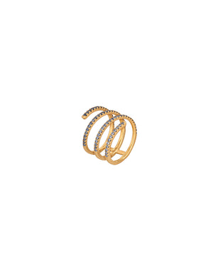 Ombre Blue Sapphire Coil Ring