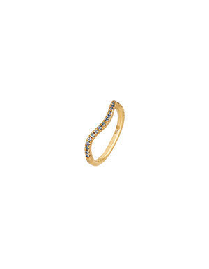 Blue Sapphire Wave Stack Rings