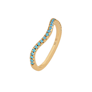 Aquamarine Wave Stack Ring