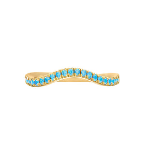Aquamarine Wave Stack Ring