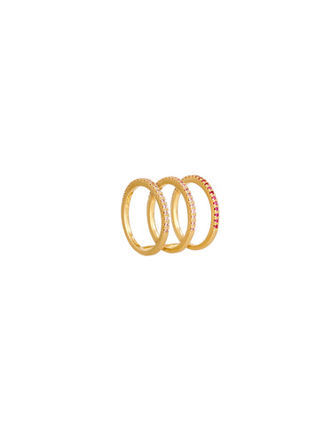 Ombre Rose Triple Bar Ring