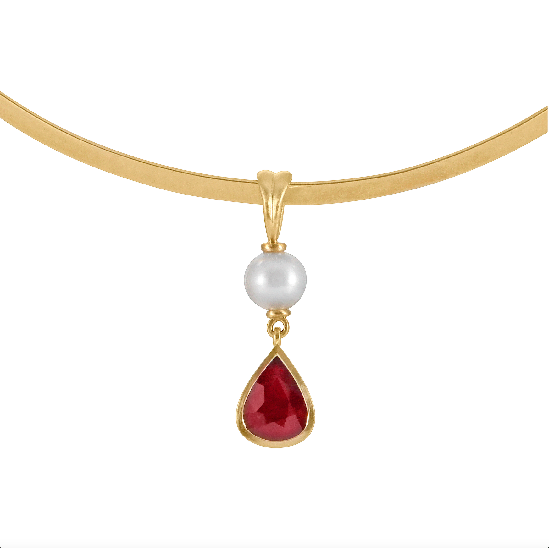Ruby and pearl gold 2025 necklace