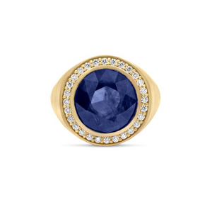 Sapphire and Diamond Signet Ring