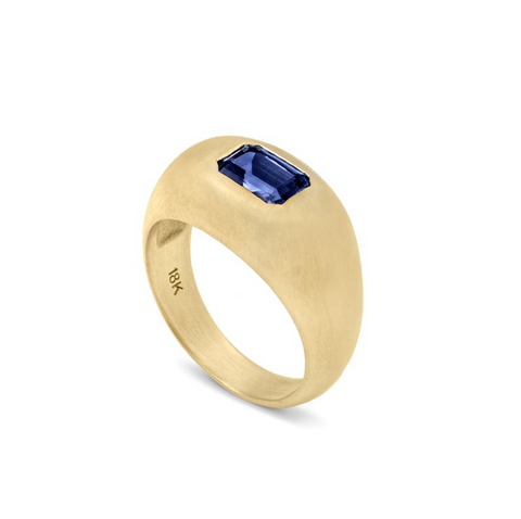 Sapphire Baguette Signet Ring