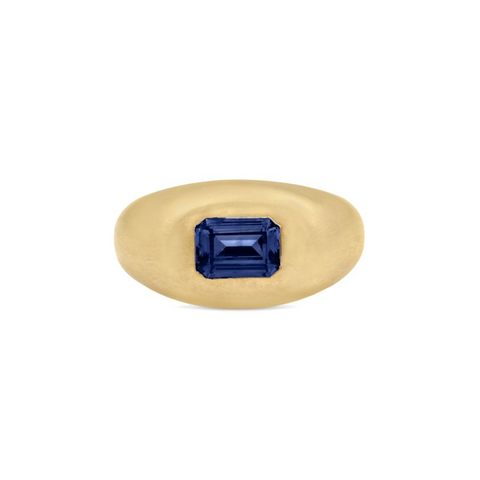 Sapphire Baguette Signet Ring