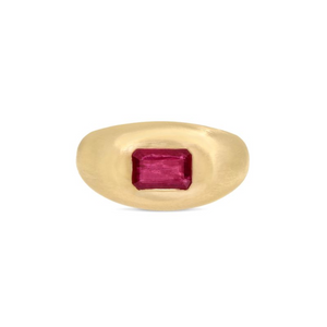 Ruby Baguette Signet Ring