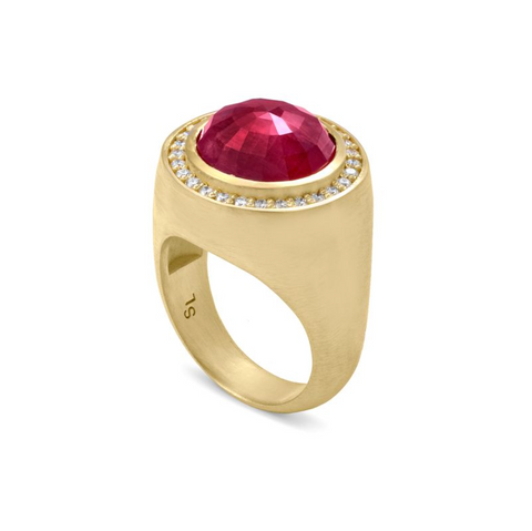 Ruby and Diamond Signet Ring