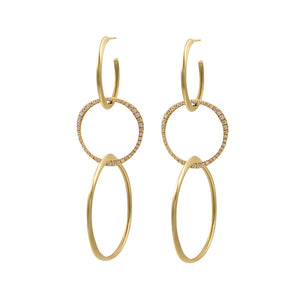 Triple Hoop Drop Earrings