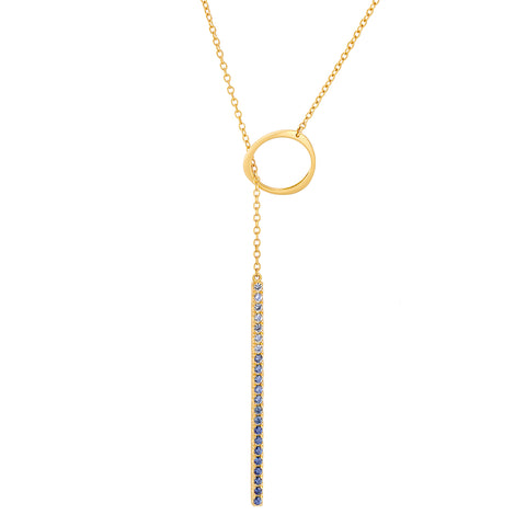 Ombre Blue Sapphire Lariat Necklace