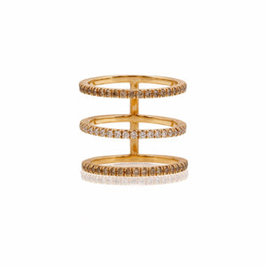 Diamond Triple Bar Ring
